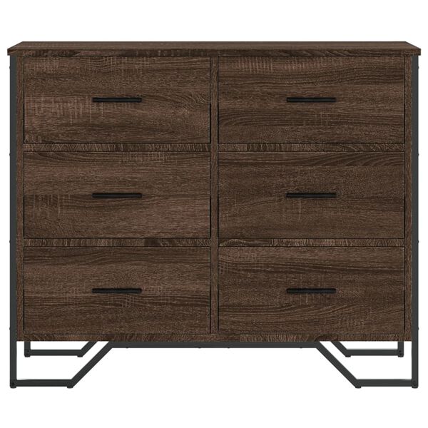 vidaXL Commode ch&ecirc;ne marron 91x35,5x74,5 cm bois d'ing&eacute;nierie