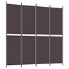 vidaXL Cloison de s&eacute;paration 4 panneaux Marron 200x200 cm Tissu