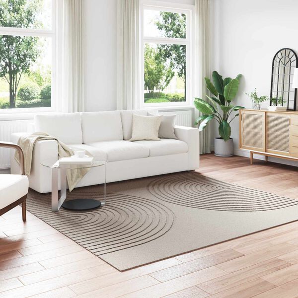 vidaXL Tapis de surface Carr&eacute; HUARTE Beige 240 x 240 cm Polyester