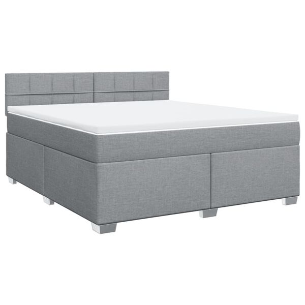 vidaXL Sommier &agrave; lattes de lit avec matelas Gris clair 180x200cm Tissu