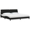 vidaXL Lit avec matelas noir 200x200 cm tissu