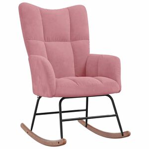 vidaXL Chaise &agrave; bascule Rose Velours