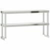 vidaXL Table de travail de cuisine avec étagère 110x55x150 cm inox
