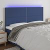 vidaXL T&ecirc;te de lit &agrave; LED Bleu 200x5x118/128 cm Tissu