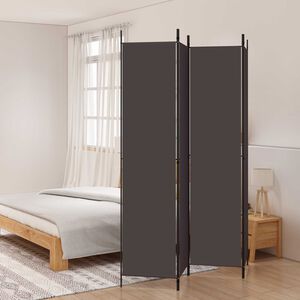 vidaXL Cloison de s&eacute;paration 4 panneaux Marron 200x220 cm Tissu