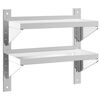 vidaXL &Eacute;tag&egrave;re murale 2 niveaux 50x23,5x48 cm argent&eacute; acier inoxydable