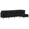 vidaXL Ensemble de meubles pour le salon avec coussin 5 pcs Noir Tissu