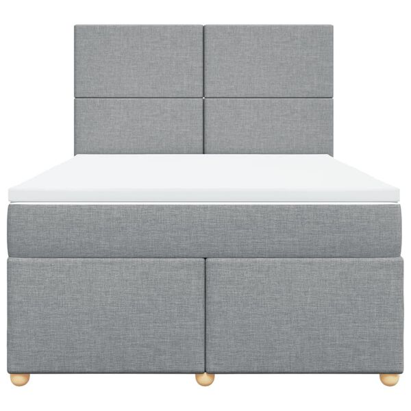 vidaXL Sommier &agrave; lattes de lit avec matelas Gris clair 140x200cm Tissu