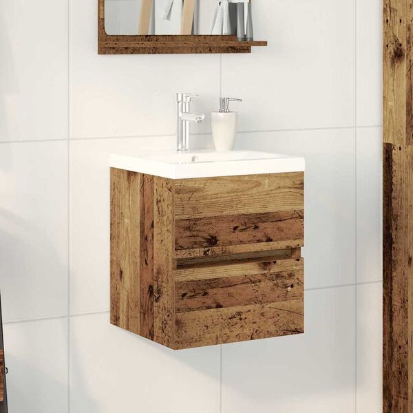 vidaXL Cabinet de lavabo Chêne noir 41 x 39 x 62 cm Bois d'ingénierie