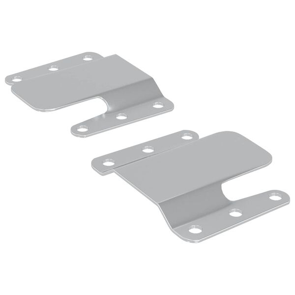 vidaXL Support de montage encastr&eacute; 2 pcs Argent&eacute; 75 x 66 mm Acier