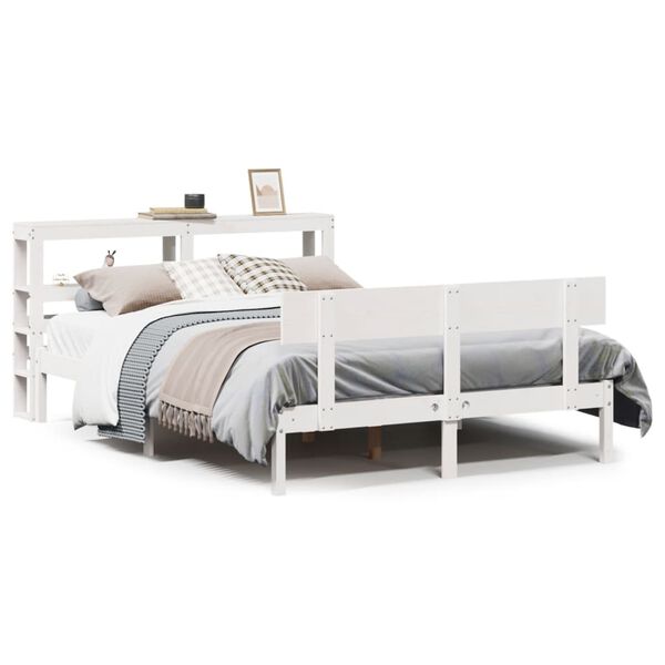 vidaXL Cadre de lit sans matelas blanc 160x200 cm bois de pin massif