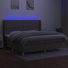 vidaXL Sommier &agrave; lattes de lit matelas et LED Taupe 200x200 cm Tissu