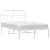vidaXL Cadre de lit m&eacute;tal sans matelas et t&ecirc;te de lit blanc 120x190 cm