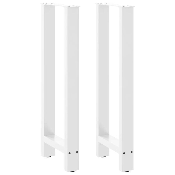 vidaXL Pieds de table de bar Blanc 2 pi&egrave;ces 40 x (100-101) cm Acier