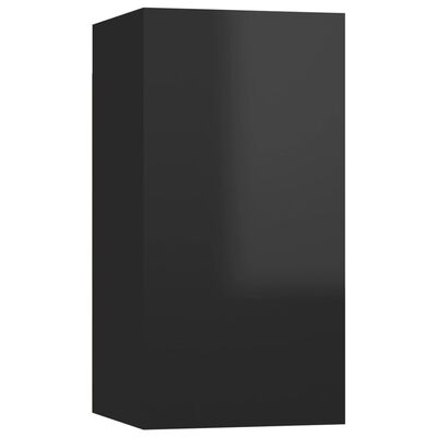vidaXL Meuble TV Noir brillant 30,5x30x60 cm Aggloméré