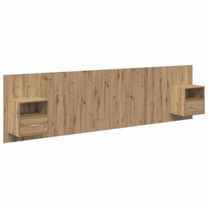 vidaXL T&ecirc;te de lit avec armoire avec tiroir 3 pcs Ch&ecirc;ne artisanal