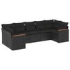 vidaXL Salon de jardin 7 pcs avec coussins noir r&eacute;sine tress&eacute;e