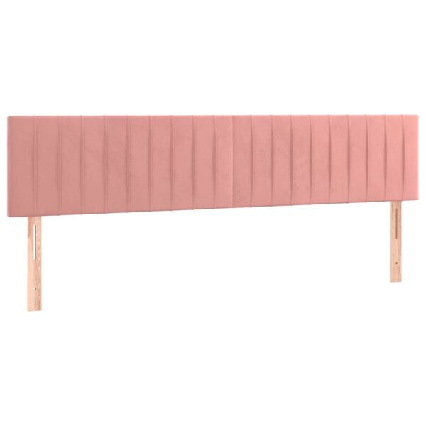 vidaXL T&ecirc;tes de lit 2 pcs Rose 80x5x78/88 cm Velours