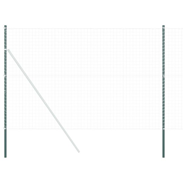 vidaXL Poteau de cl&ocirc;ture. 2 pcs Vert Acier peint par poudre