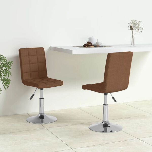 vidaXL Chaises pivotantes &agrave; manger lot de 2 marron tissu