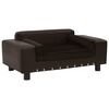 vidaXL Canap&eacute; pour chien Marron 81x43x31 cm Peluche et similicuir