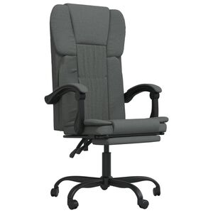 vidaXL Fauteuil inclinable de bureau gris fonc&eacute; tissu