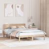 vidaXL Cadre de lit avec t&ecirc;te de lit Naturel 200 x 200 cm Pin massif
