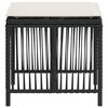 vidaXL Tabourets de jardin et coussins lot de 4 noir 41x41x36 cm rotin