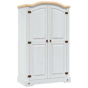 vidaXL Garde-robe avec 2 portes Gamme Corona pin mexicain Blanc
