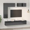 vidaXL Ensemble de meuble TV 8 pcs Gris brillant Bois d'ing&eacute;nierie
