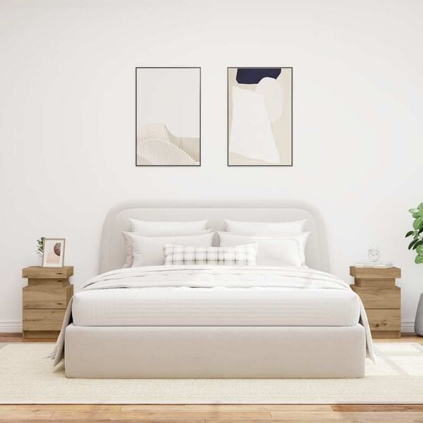 vidaXL Tables de chevet avec LED 2 pcs chêne artisanal bois ingénierie