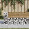 vidaXL Banc de jardin design gabion 122x71x65,5cm bois de pin impr&eacute;gn&eacute;