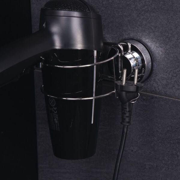 RIDDER Support de s&egrave;che-cheveux 14 x 12,7 x 6,5 cm Chrome 12070000