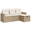 vidaXL Salon de jardin avec coussins 4 pcs beige r&eacute;sine tress&eacute;e