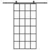 vidaXL Porte coulissante kit de quincaillerie noir 102x205cm verre ESG