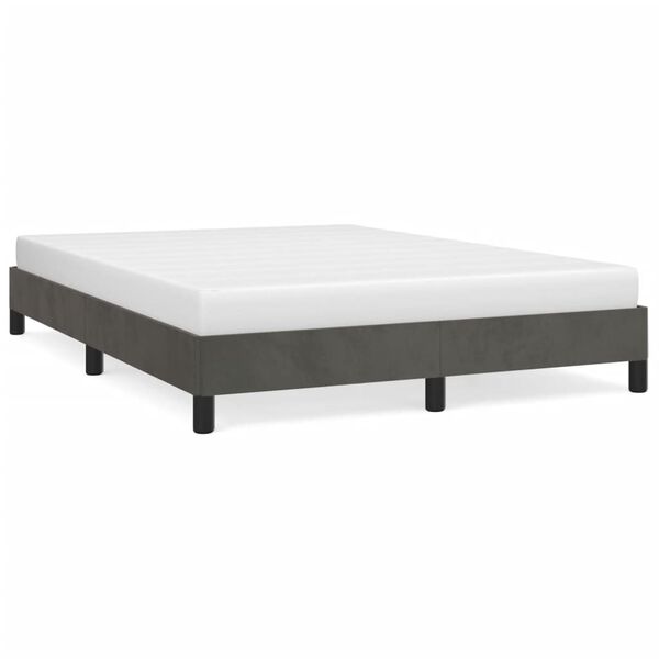 vidaXL Cadre de lit sans matelas gris fonc&eacute; 140x200 cm velours