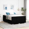 vidaXL Cadre de lit avec matelas Noir 140 x 200 cm tissu