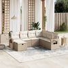 vidaXL Salon de jardin avec coussins 7 pcs beige r&eacute;sine tress&eacute;e