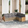 vidaXL Salon de jardin avec coussins 6 pcs beige r&eacute;sine tress&eacute;e
