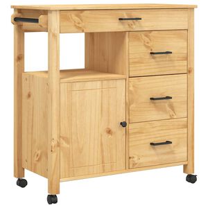 vidaXL Chariot de cuisine MONZA 84x40x88,5 cm cire de miel bois massif de pin