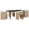 vidaXL Ensemble de salle &agrave; manger pour jardin 5 pc Beige polyrotin