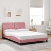vidaXL Cadre de lit avec LED sans matelas rose 140x190cm velours