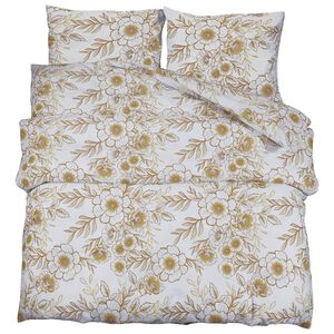 vidaXL Ensemble de housse de couette blanc et marron 135x200 cm Coton