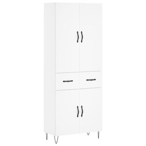 vidaXL Buffet haut Blanc 69,5x34x180 cm Bois d'ing&eacute;nierie