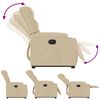 vidaXL Fauteuil inclinable &eacute;lectrique cr&egrave;me tissu