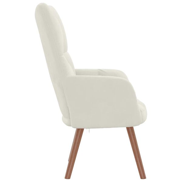 vidaXL Chaise de relaxation Blanc cr&egrave;me Velours