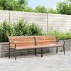 vidaXL Banc de jardin marron 231 cm bois et acier enduit de poudre