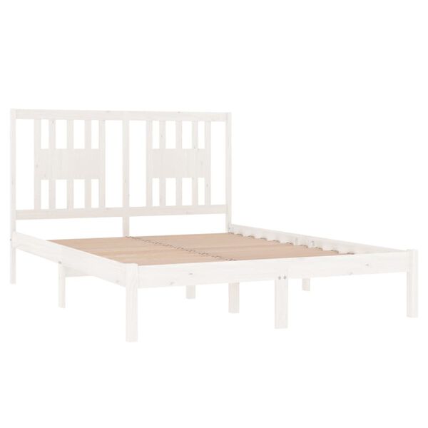 vidaXL Cadre de lit sans matelas blanc bois massif