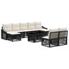 vidaXL Ensemble de canap&eacute; de jardin 10 pc Noir et blanc cr&egrave;me
