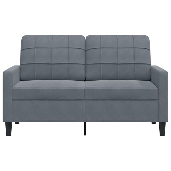 vidaXL Canapé à 2 places Gris foncé 120 cm Velours